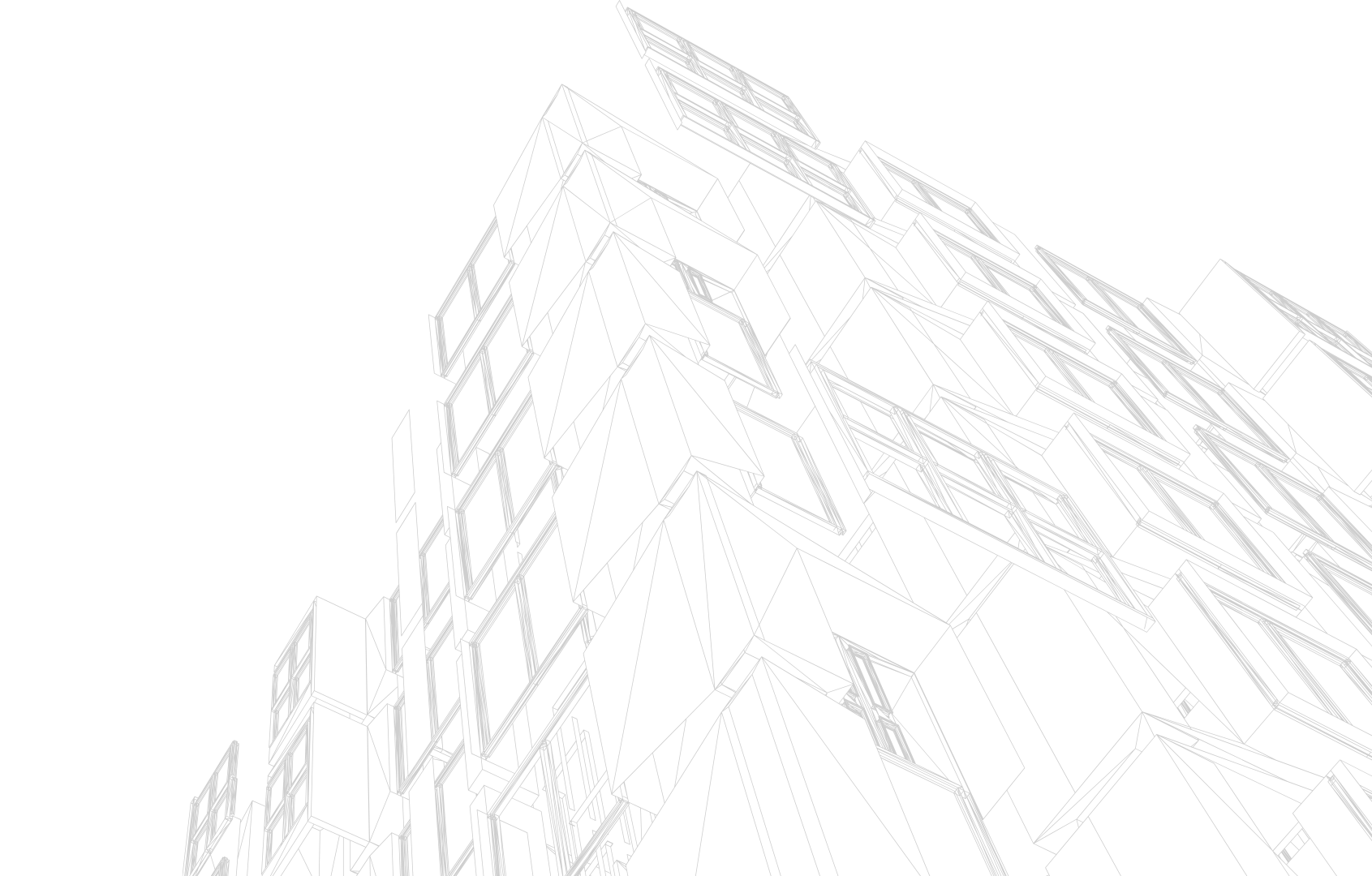 Architectural building wireframe layout
